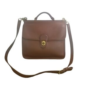 Vtg legacy Coach Willis 9927 british tan brown leather top handle purse